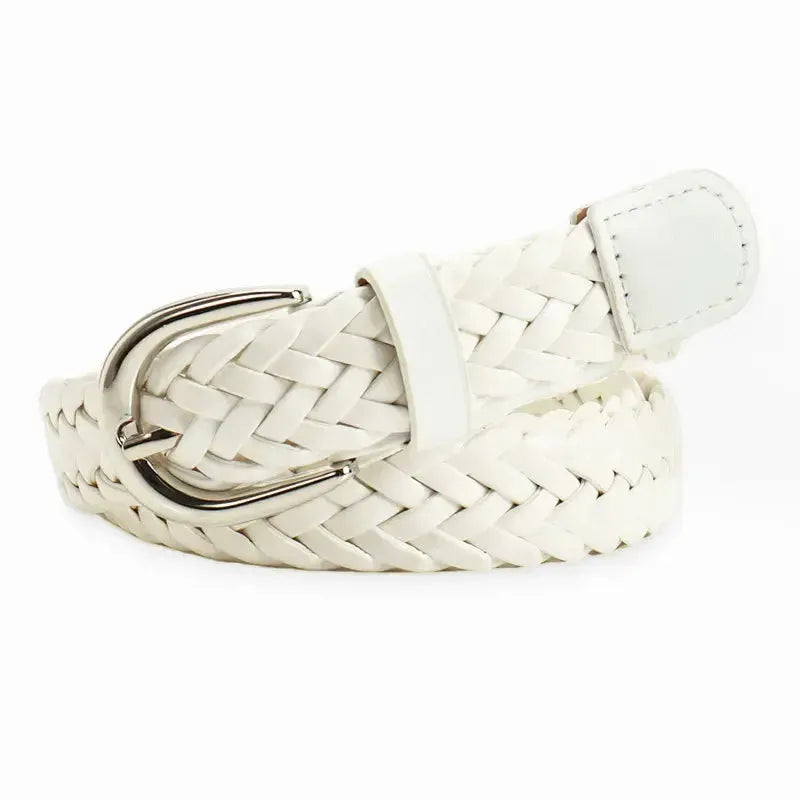 Ceinture en cuir tressée pour femme